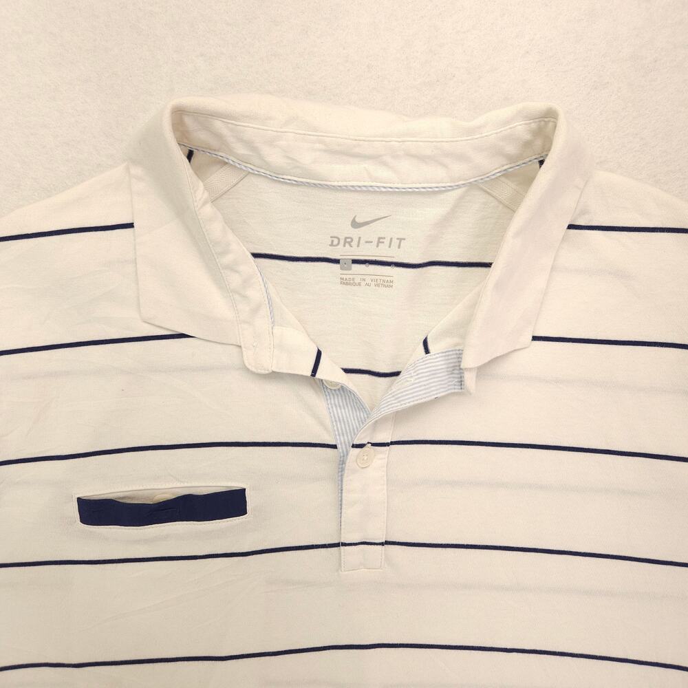 Nike Casual Collared Short Sleeve Polo Shirt Mens Size Large L White